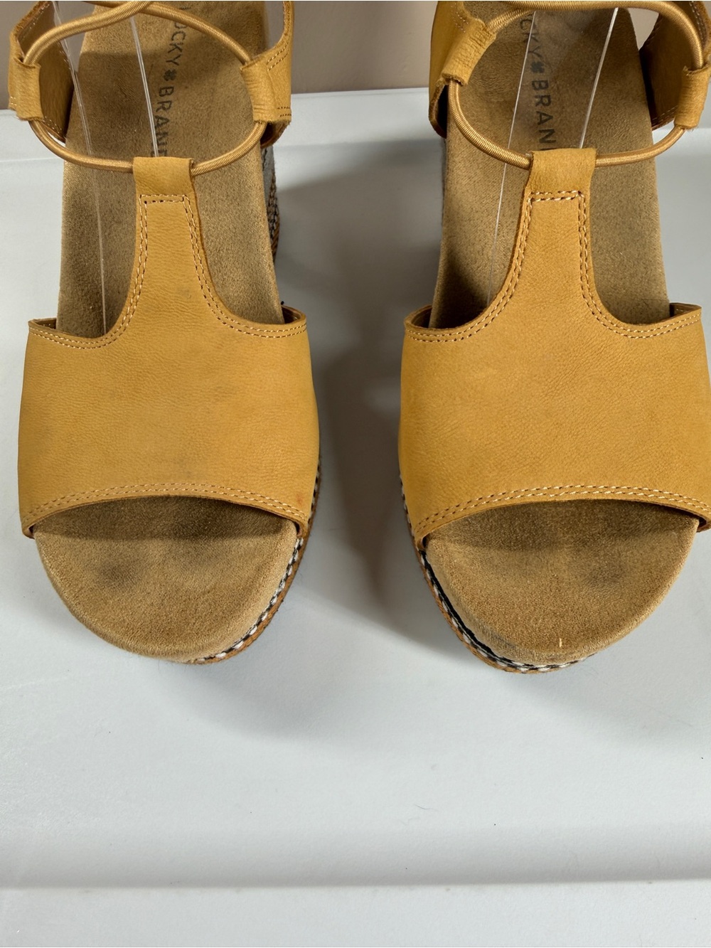Lucky Brand Yejida 3 Leather Lace Up Platform Wedge Sandals Women's 7.5 - Picture 9 of 14